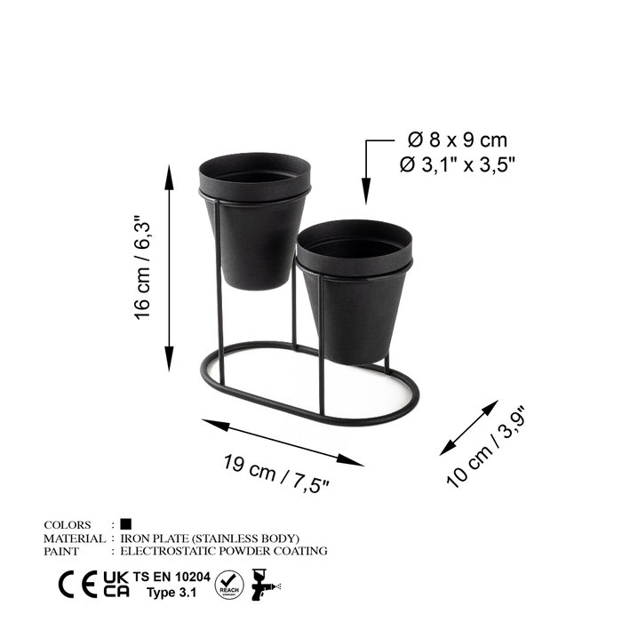 Aberto Design GED-015-A Accesorio decorativo de metal Negro